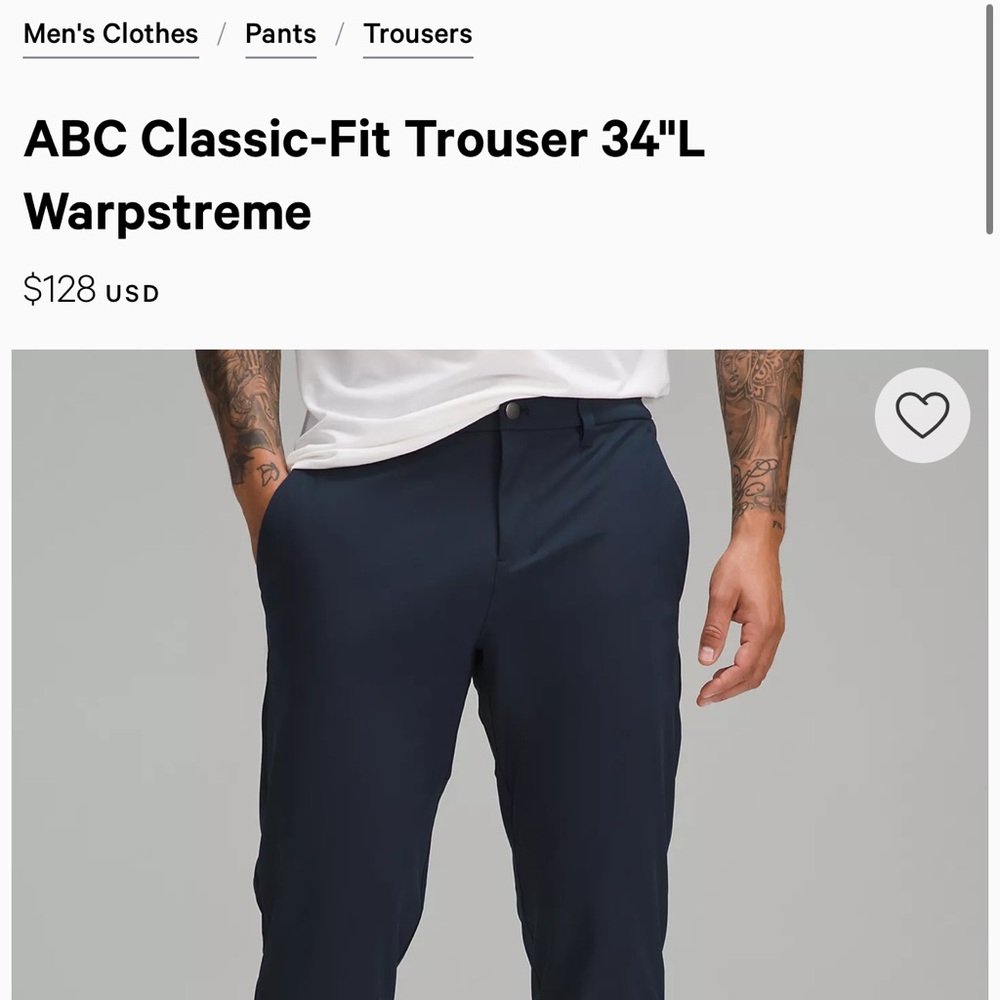 Lululemon Warpstreme Classic Fit Pants